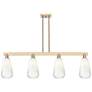 Brookhaven Almond 48"W 4-Lt Champagne Stem Island-Lt w/ Opal Shade