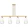 Brookhaven Almond 48"W 4-Lt Champagne Stem Island-Lt w/ Opal Shade