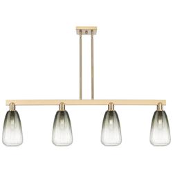 Brookhaven Almond 48"W 4-Lt Champagne Stem Island-Lt w/ Slate Shade