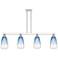Brookhaven Almond 48"W 4-Lt Nickel Stem Island-Lt w/ Sapphire Shade