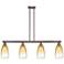 Brookhaven Almond 48"W 4-Lt Oil Rubbed Bronze Stem Island-Lt w/ Amber Shade
