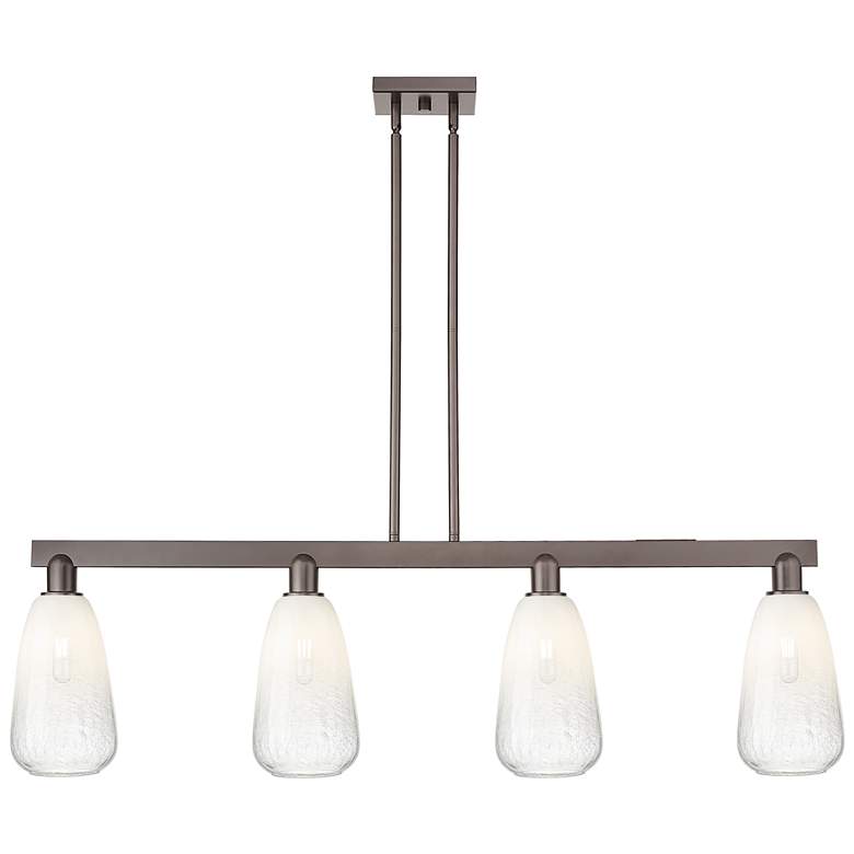 Image 1 Brookhaven Almond 48"W 4-Lt Oil Rubbed Bronze Stem Island-Lt w/ Opal Shade