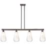 Brookhaven Almond 48"W 4-Lt Oil Rubbed Bronze Stem Island-Lt w/ Opal Shade