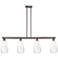 Brookhaven Almond 48"W 4-Lt Oil Rubbed Bronze Stem Island-Lt w/ Opal Shade