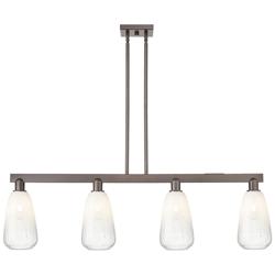 Brookhaven Almond 48"W 4-Lt Oil Rubbed Bronze Stem Island-Lt w/ Opal Shade