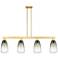 Brookhaven Almond 48"W 4-Lt Satin Gold Stem Island-Lt w/ Slate Shade