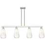 Brookhaven Almond 48"W 4-Lt Satin Nickel Stem Island-Lt w/ Opal Shade