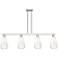Brookhaven Almond 48"W 4-Lt Satin Nickel Stem Island-Lt w/ Opal Shade