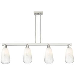 Brookhaven Almond 48"W 4-Lt Satin Nickel Stem Island-Lt w/ Opal Shade