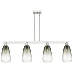 Brookhaven Almond 48"W 4-Lt Satin Nickel Stem Island-Lt w/ Slate Shade