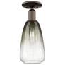 Brookhaven Almond 6"W Oil Rubbed Bronze Semi-Flush With Slate Shade