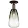 Brookhaven Almond 6"W Oil Rubbed Bronze Semi-Flush With Slate Shade