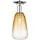 Brookhaven Almond 6"W Polished Chrome Semi-Flush Mount With Amber Shade