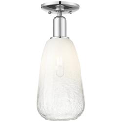 Brookhaven Almond 6"W Polished Chrome Semi-Flush Mount With Opal Shade
