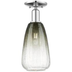 Brookhaven Almond 6"W Polished Chrome Semi-Flush Mount With Slate Shade