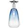 Brookhaven Almond 6"W Polished Chrome Semi-Flush With Sapphire Shade