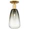 Brookhaven Almond 6" Wide Satin Gold Semi-Flush Mount With Slate Shade