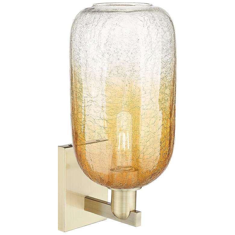 Image 2 Brookhaven Cloche 16.75"H Antique Brass Wall Sconce With Amber Shade more views