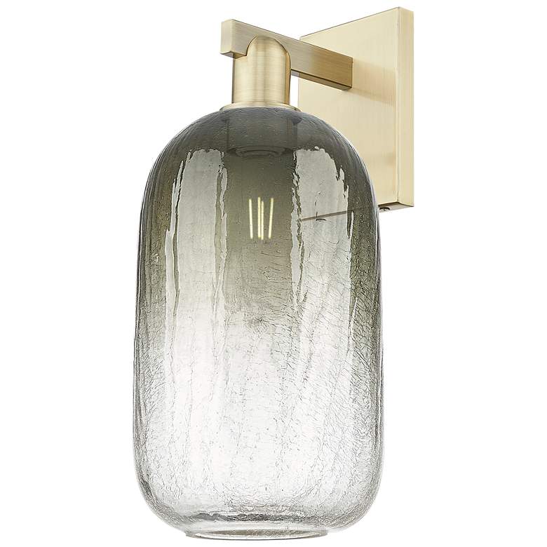 Image 1 Brookhaven Cloche 16.75"H Antique Brass Wall Sconce With Slate Shade