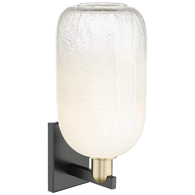 Image 2 Brookhaven Cloche 16.75"H Black Brass Wall Sconce With Opal Shade more views