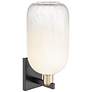 2_Brookhaven Cloche 16.75"H Black Brass Wall Sconce With Opal Shade more views