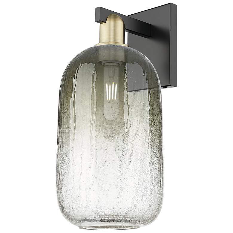 Image 1 Brookhaven Cloche 16.75"H Black Brass Wall Sconce With Slate Shade