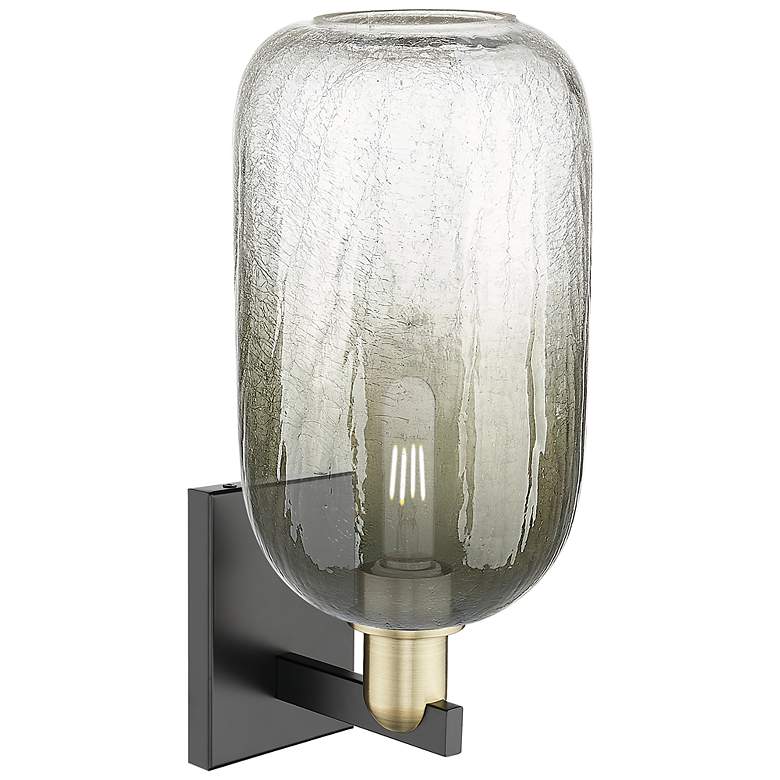 Image 2 Brookhaven Cloche 16.75"H Black Brass Wall Sconce With Slate Shade more views