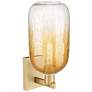 2_Brookhaven Cloche 16.75"H Brushed Brass Wall Sconce With Amber Shade more views