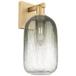 Brookhaven Cloche 16.75"H Brushed Brass Wall Sconce With Slate Shade