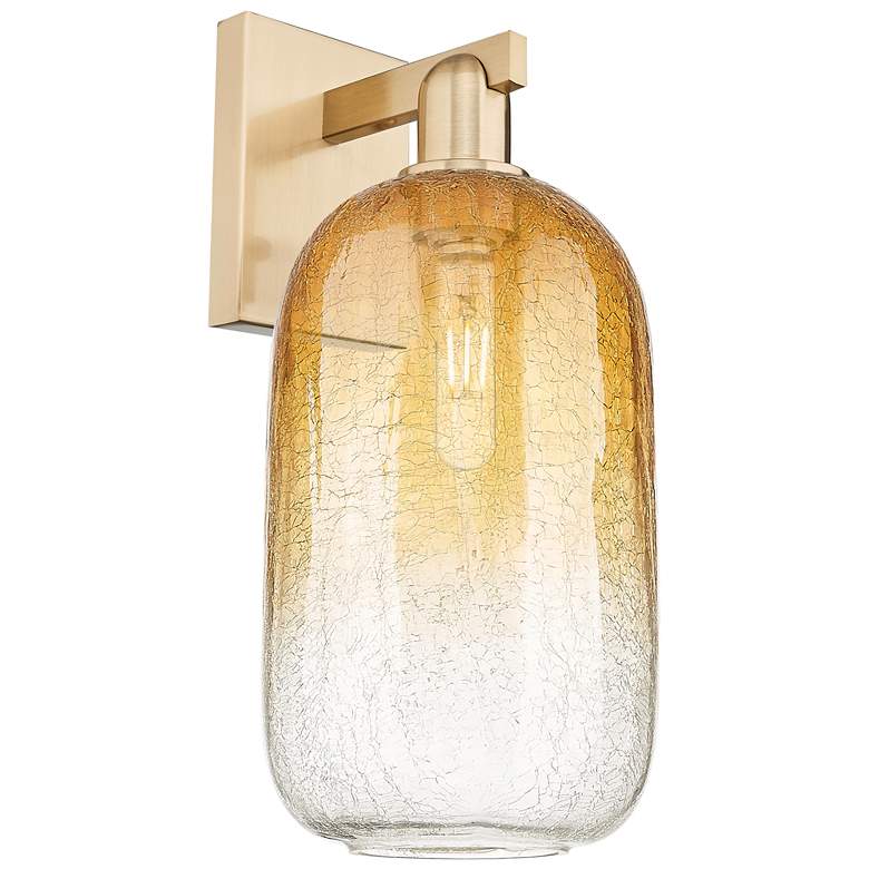 Image 1 Brookhaven Cloche 16.75"H Champagne Bronze Wall Sconce With Amber Shade