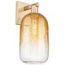 1_Brookhaven Cloche 16.75"H Champagne Bronze Wall Sconce With Amber Shade