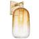 Brookhaven Cloche 16.75"H Champagne Bronze Wall Sconce With Amber Shade
