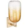 2_Brookhaven Cloche 16.75"H Champagne Bronze Wall Sconce With Amber Shade more views