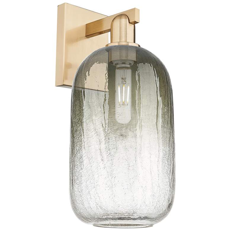 Image 1 Brookhaven Cloche 16.75"H Champagne Bronze Wall Sconce With Slate Shade