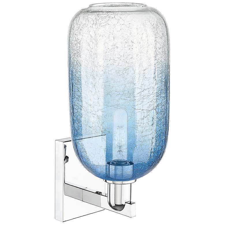 Image 2 Brookhaven Cloche 16.75"H Chrome Wall Sconce With Sapphire Shade more views