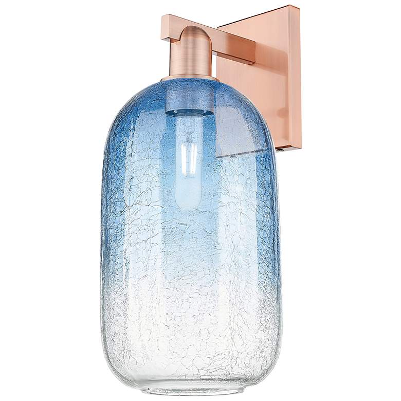 Image 1 Brookhaven Cloche 16.75"H Copper Wall Sconce With Sapphire Shade