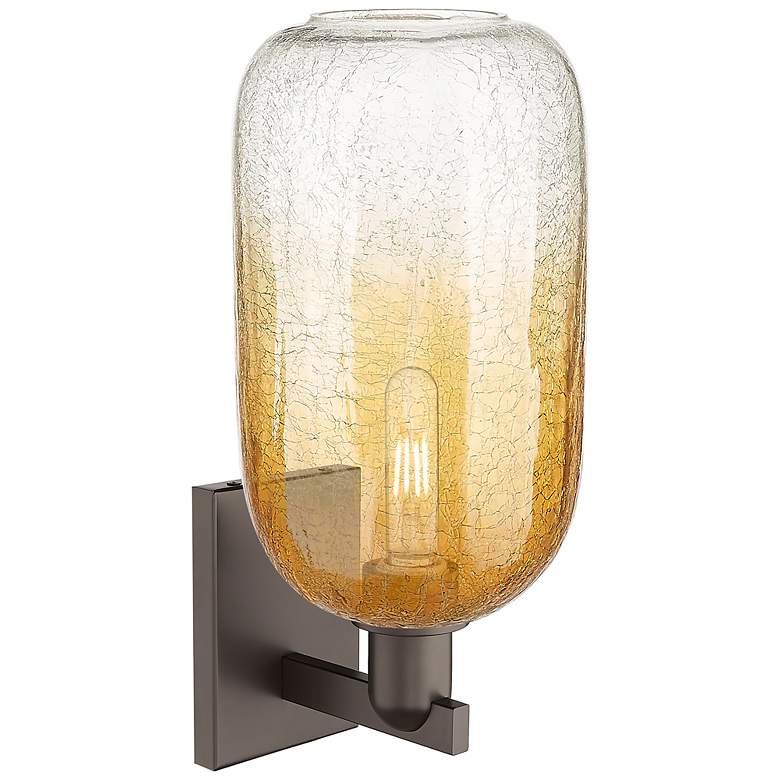 Image 2 Brookhaven Cloche 16.75"H Oil Rubbed Bronze Wall Sconce w/ Amber Shade more views