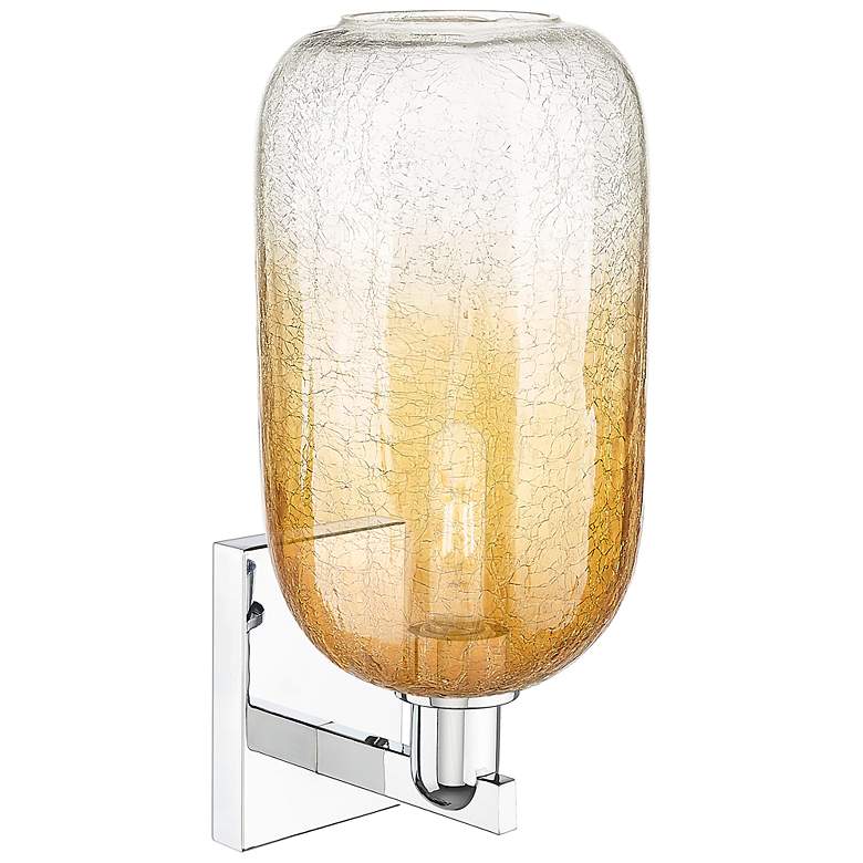 Image 2 Brookhaven Cloche 16.75"H Polished Chrome Wall Sconce With Amber Shade more views
