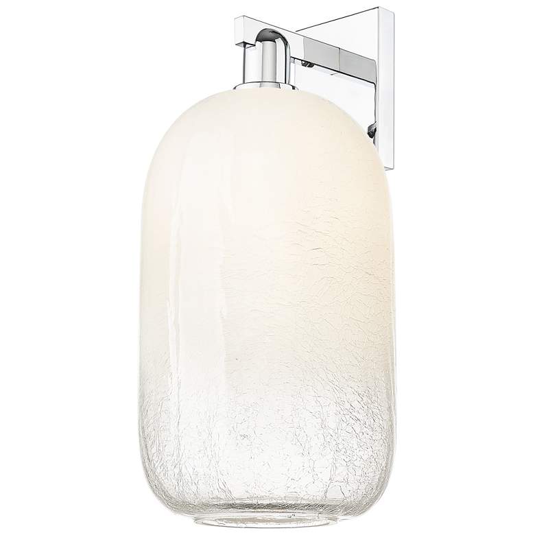 Image 1 Brookhaven Cloche 16.75"H Polished Chrome Wall Sconce With Opal Shade