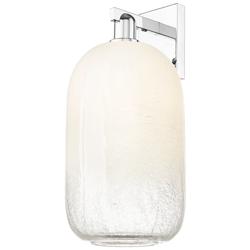 Brookhaven Cloche 16.75"H Polished Chrome Wall Sconce With Opal Shade