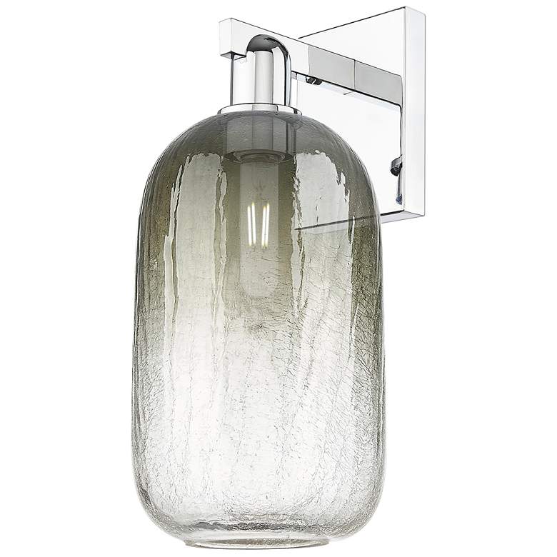 Image 1 Brookhaven Cloche 16.75"H Polished Chrome Wall Sconce With Slate Shade
