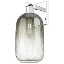 Brookhaven Cloche 16.75"H Polished Chrome Wall Sconce With Slate Shade