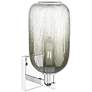 2_Brookhaven Cloche 16.75"H Polished Chrome Wall Sconce With Slate Shade more views