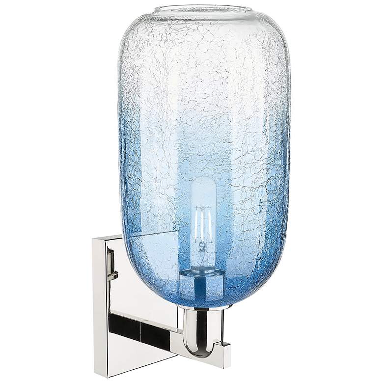 Image 2 Brookhaven Cloche 16.75"H Polished Nickel Wall Sconce w/ Sapphire Shade more views