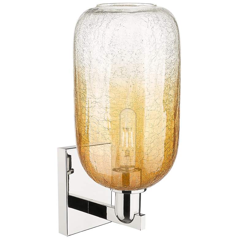 Image 2 Brookhaven Cloche 16.75"H Polished Nickel Wall Sconce With Amber Shade more views
