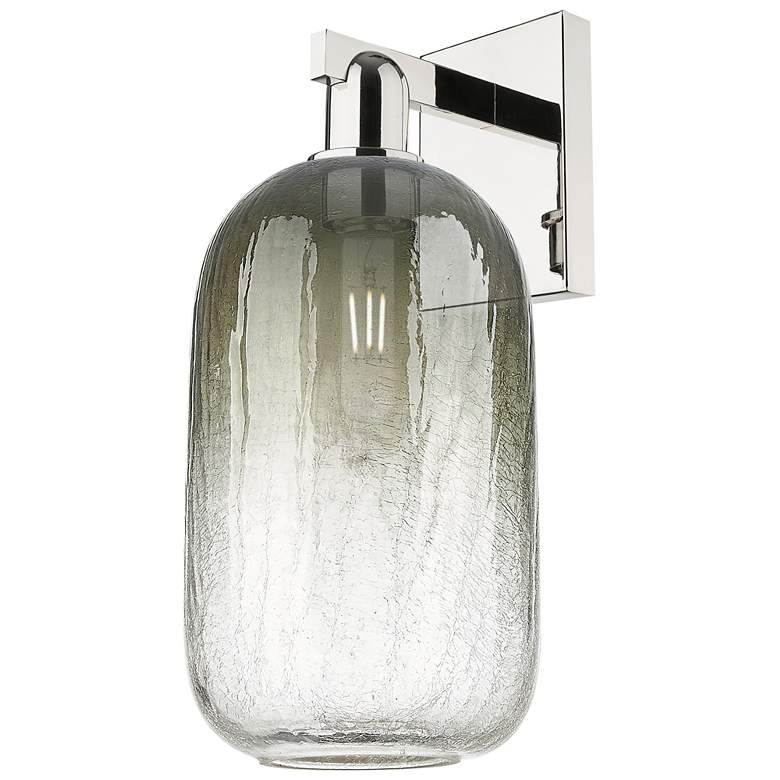 Image 1 Brookhaven Cloche 16.75"H Polished Nickel Wall Sconce With Slate Shade