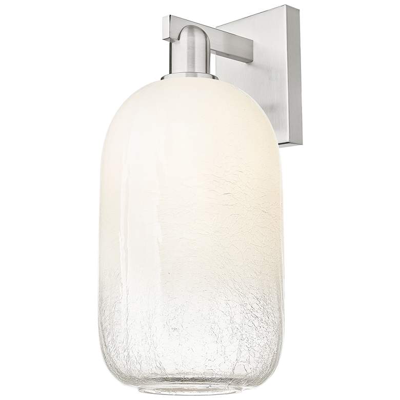 Image 1 Brookhaven Cloche 16.75"H Satin Nickel Wall Sconce w/ Opal Shade