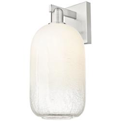 Brookhaven Cloche 16.75"H Satin Nickel Wall Sconce w/ Opal Shade