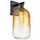 Brookhaven Cloche 16.75" High Matte Black Wall Sconce With Amber Shade