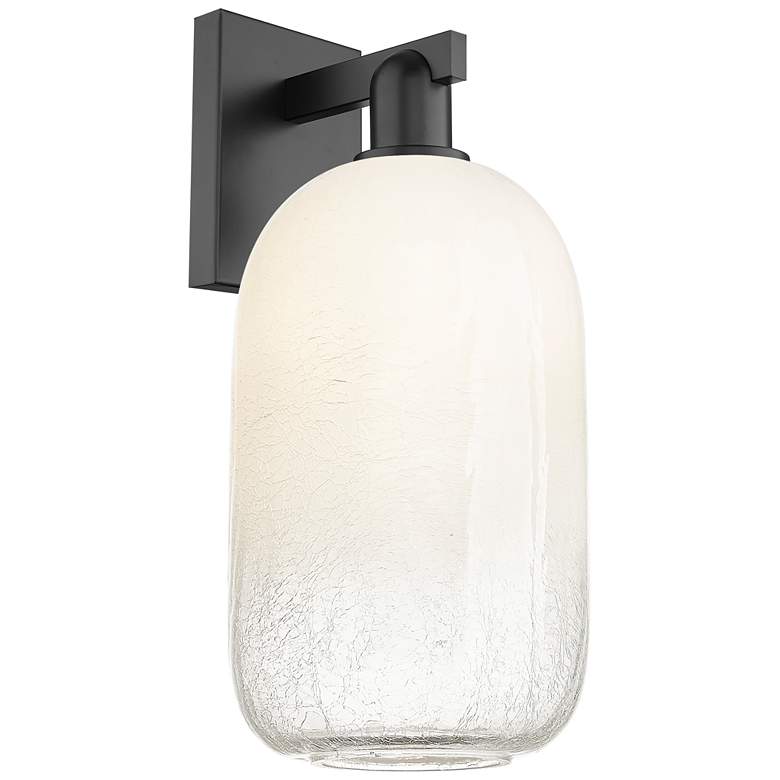 Image 1 Brookhaven Cloche 16.75" High Matte Black Wall Sconce With Opal Shade